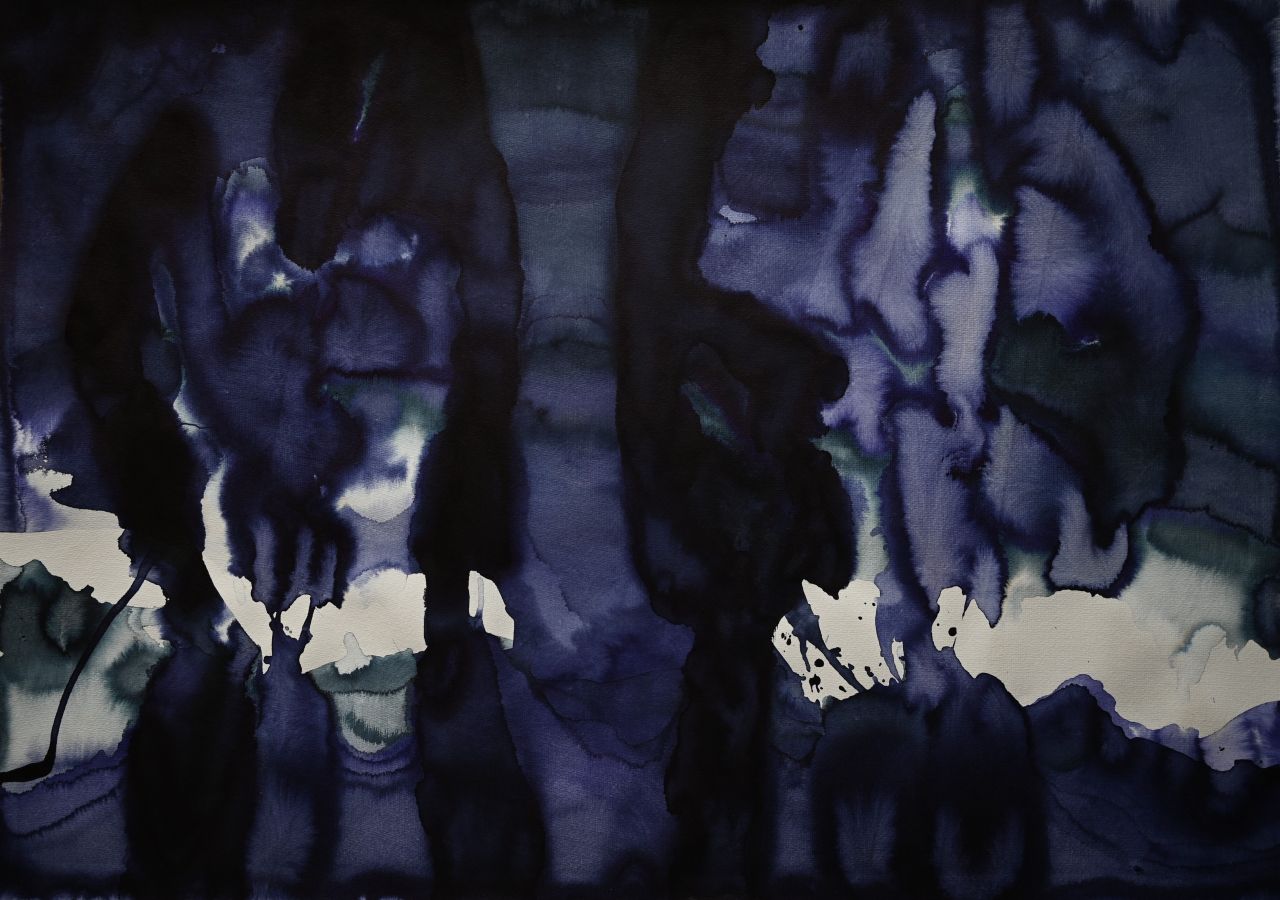 Serie Widerstand, II, Tusche auf Papier, 70x100cm, 2025